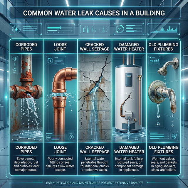 أسباب تسربات المياه