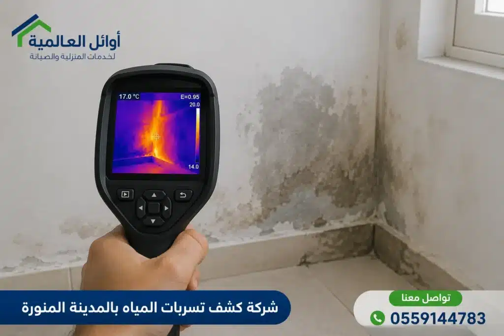 كشف تسربات المياه بالكاميرا الحرارية