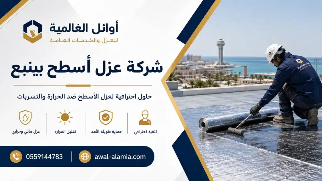 عامل يقوم بعزل سطح بينبع